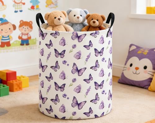 ESSME Kids Laundry Basket, Butterfly Hamper Collapsible Canvas Waterproof - Image 5