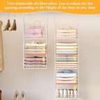Yuyetuyo 5 Tier Hanging Closet Organizer Separable Hanging Closet Shelves - Image 4