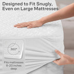 100% Waterproof Noiseless & Breathable Queen Size Mattress Protector -White - Image 7