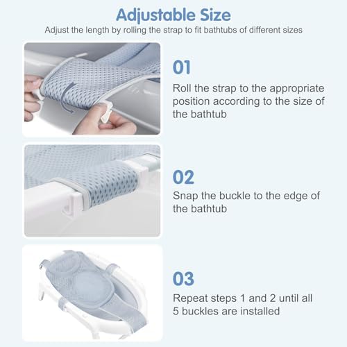 Colorlife Baby Bath Seat Support Net Infant Bathing Seat Support Mat, - Image 5