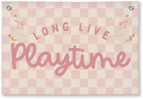 Playroom Wall Decor, Toddler Goose Playroom Decor Hanging Linen Banner by Unknown