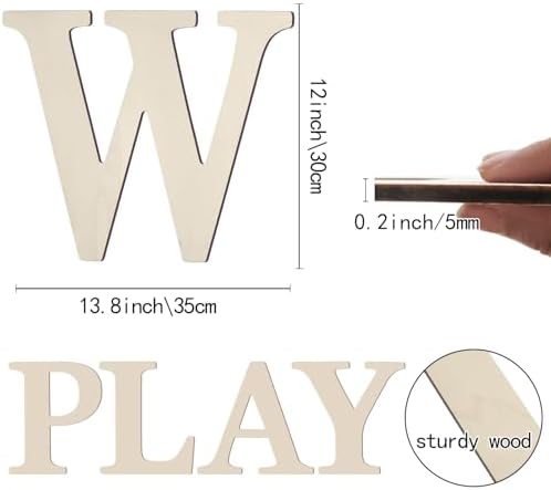 Wooden Letters 12 Inch Large Paintable Wood Letters W - Image 2