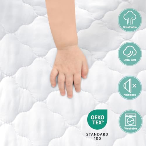 Crib Mattress Protector Sheets Waterproof, Toddler Bed Mattress Pad Cover - Image 2