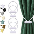 Hion Magnetic Curtain Tiebacks White 4pcs, Curtain Holdbacks Hooks Holders by Hion