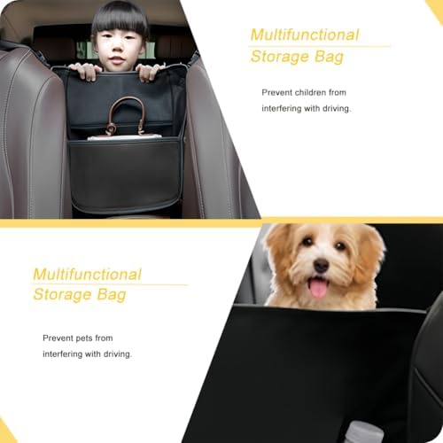 Tumecos Car Handbag Holder Between Seats, Car Storage Bag Pocket Handbag Purse - Image 3