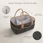 Konssy Baby Diaper Caddy Organizer, Braided Quilted Design - Image 3
