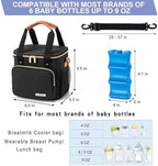 Breastmilk Cooler Bag with Ice Pack Fits 6 Baby Bottles up to 9 Ounce, Breast - Image 3
