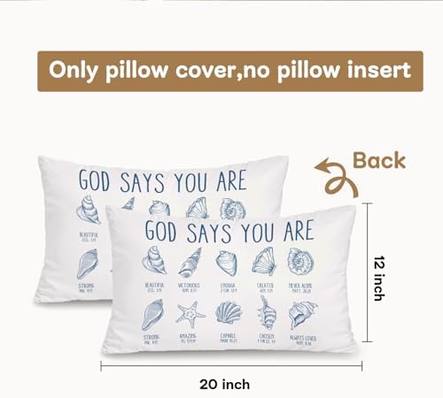 Blue Coastal Beach Christian 12x20 Pillow Cover, God Says You are Ocean - Image 3