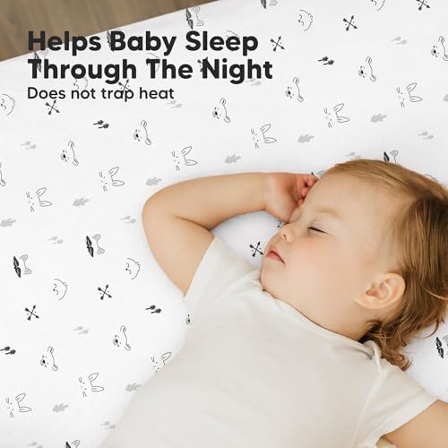 2-Pack Mini Crib Sheets Fitted, 38x26 Pack N Play Mattress Sheets - Image 5