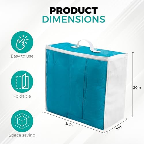VitalUp Clear Plastic Storage Bags, Durable Zippered Storage Bags - Image 4