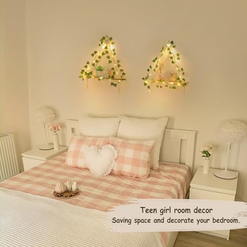 Mkono Macrame Wall Hanging Shelves Set of 2 - Image 3
