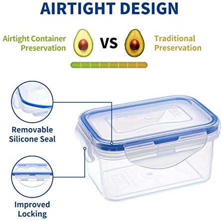 KIGI Small Plastic Food Storage Containers Set, 6 Pack - Image 3