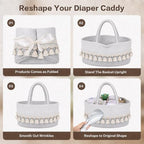 Baby Diaper Caddy Organizer, Portable Nursery Storage Basket - Image 7