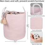 XUANGUO Cotton Rope Laundry Basket Hamper - Image 2