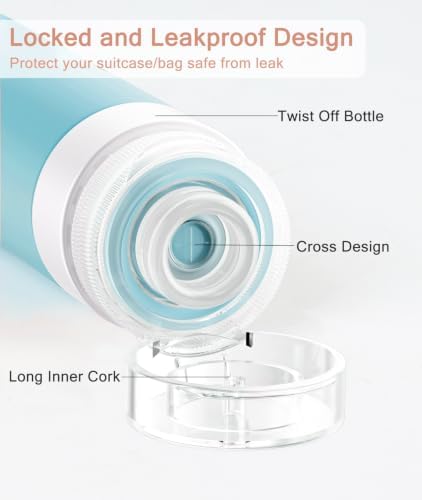 Quatish Travel Bottles for Toiletries, 3 oz Travel Size Containers - Image 2