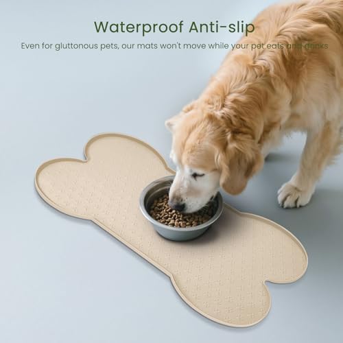 PWTAA Dog Food Mat Anti-Slip Silicone Dog Bowl Mat Thicker Pet Placemat - Image 4