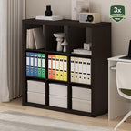 Furinno Cubicle Book Shelf, 9-Cube Bookshelf, Triple Thick Frame Cube Storage - Image 2