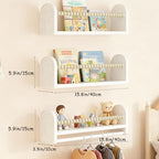 OurWarm Nursery Book Shelves for Wall Set of 3, Wall Mounted Floating - Image 2