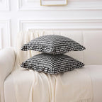 2 Pack Black White Gingham Ruffle Throw Pillow Covers 18''x18'' - Image 3