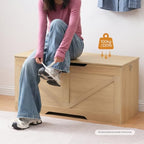 HOOBRO Storage Bench, 39.4” Retro Wooden Storage Chest - Image 5