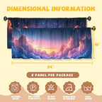 Pink Cloud Valance Curtain for Windows 2 Pack Colorful Clouds Cute Cartoon Rod - Image 3