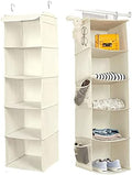 BrilliantJo 5 Shelves Hanging Closet Organizer, 2 Pack Hanging Storage by BrilliantJo