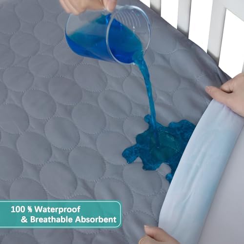 Biloban Crib Mattress Protector Waterproof Sheets Fitted 52” x 28” - Image 4