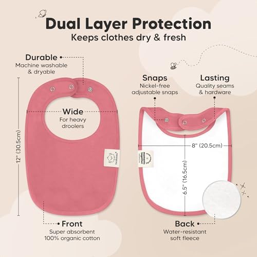 KeaBabies 8-Pack Organic Baby Bibs - Image 3