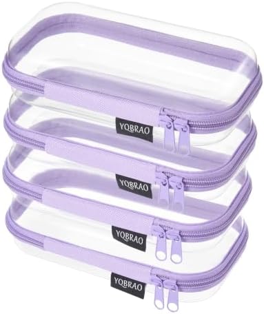 YQBRAO Clear Hard Shell Zipper Cases, 4 Small Cable Organizers by Unknown