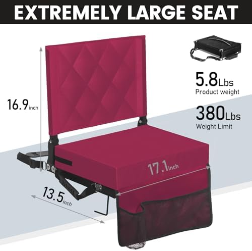 Sheenive Stadium Seats with Back Support, Padded Bleacher Seat Cushion - Image 2