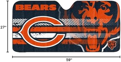 Fanmats NFL Windshield Sun Auto Shade, Sun Shield Sun Visor Accordion tri-fold - Image 3