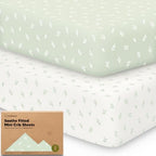 2-Pack Mini Crib Sheets Fitted, 38x26 Pack N Play Mattress Sheets by KeaBabies