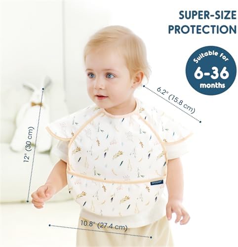 GRSSDER 3-pack Mess Proof Baby Feeding Bibs - Image 3