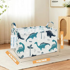 Rectangular Collapsible Storage Basket Nursery Organizer Green Dinosaur - Image 2