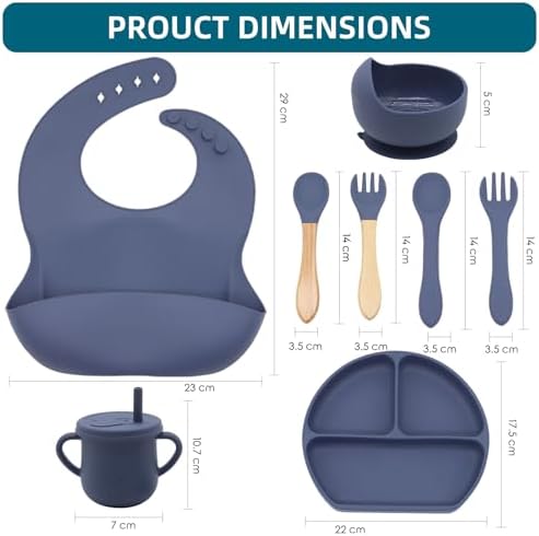 100% Silicone Baby Feeding Set, BPA Free Baby Dishes - Image 2