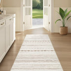 Nakagishi Boho 2x6 Runner Rug Machine Washable Rugs Non Slip Beige/Brown - Image 5