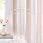 ZJDECOR Pink Stripe Full Blackout Curtain Panels 84 Inches Long, Rod Pocket - Image 3