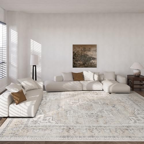10x14 Area Rugs for Living Room: Large Washable Rug Lightweight Non Slip Low - Image 3