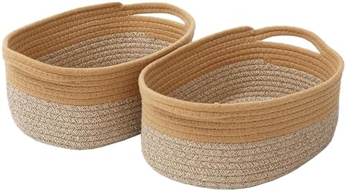 JMvicyroam Small Woven Basket, Empty Gift Basket, Jute&Brown/2 Pack by JMvicyroam