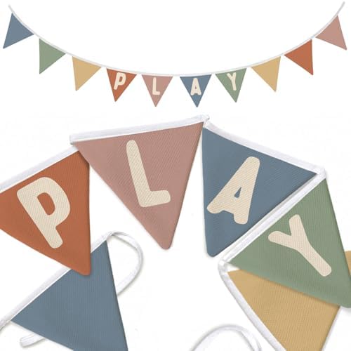 Playroom Decor, Play Sign Wall Pennant Banner Flags 5.5Ft by Unknown