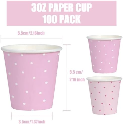 WRAPAHOLIC 3oz Pink Dot Bathroom Cups - Image 2