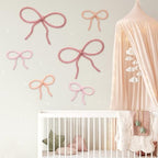 Barydat 6 Pcs Pink Bow Wall Decor Girls Coquette Nursery Decoration Room Decor - Image 6