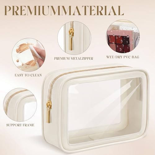 Hsei 12 Pcs Clear Makeup Bags Diaper Bag Organizer Travel Toiletry Bags - Image 3