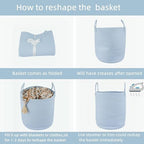 XUANGUO Cotton Rope Laundry Basket Hamper - Image 6