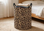 ESSME Leopard print Laundry Basket, Collapsible Canvas Waterproof Storage Bin - Image 4