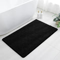 Chenille Bathroom Rug 30"x50" Black, Large Plush Bath Mat by Kildoss