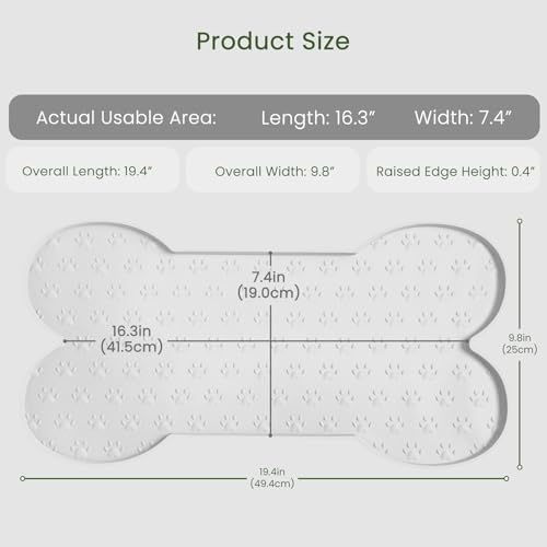 PWTAA Dog Food Mat Anti-Slip Silicone Dog Bowl Mat Thicker Pet Placemat - Image 2