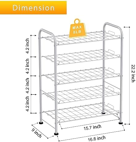 Water Bottle Holder Organizer 5 Tier Water Bottle Storage Rack, Freestanding - Image 2