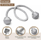 Hion Magnetic Curtain Tiebacks Grey 2pcs, Curtain Tiebacks Buckles Holdbacks - Image 2