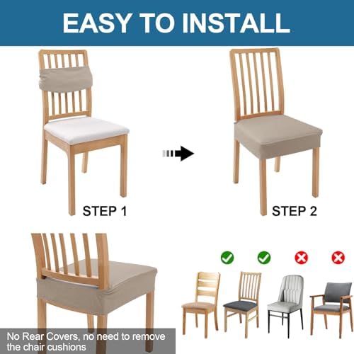 Smiry Waterproof Seat Covers for Dining Room Chairs - Image 5